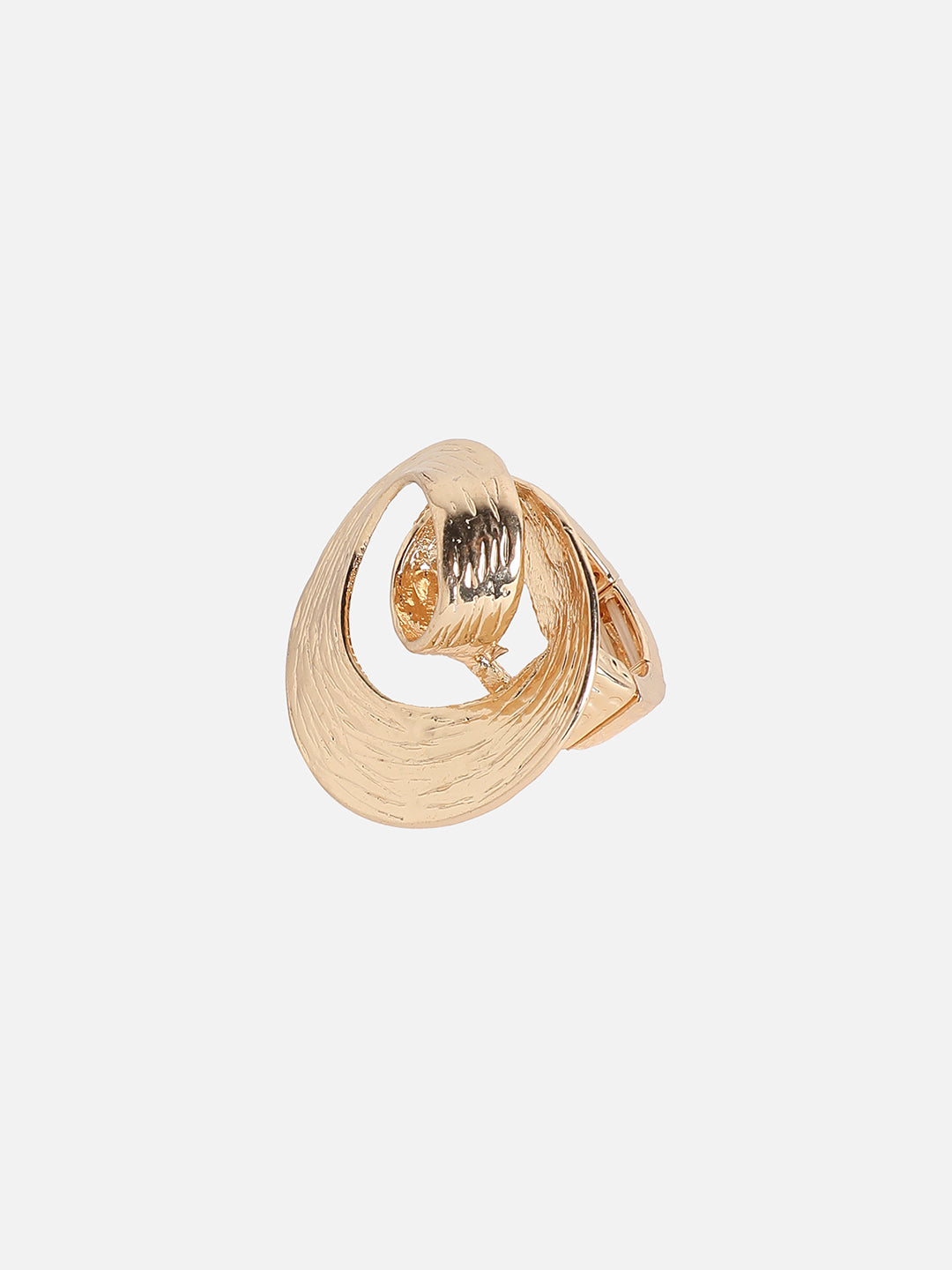 Gold-Plated Spiral Cocktail Finger Ring