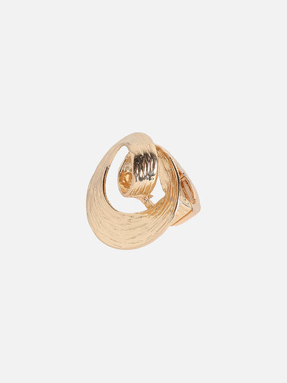 Gold-Plated Spiral Cocktail Finger Ring