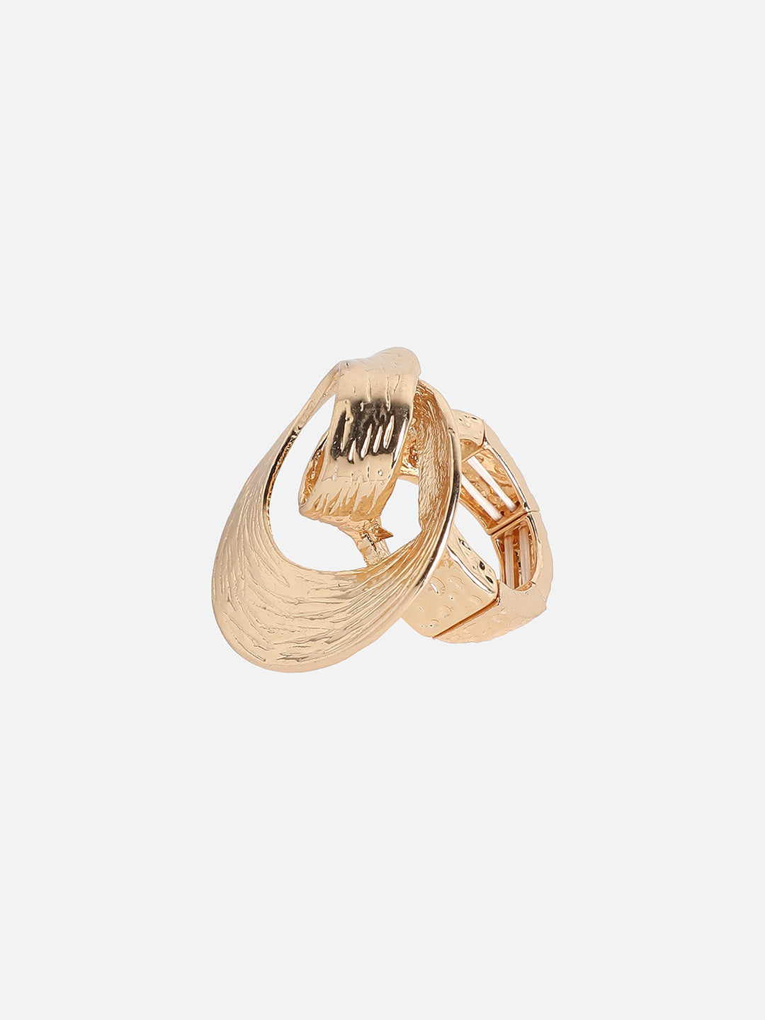 Gold-Plated Spiral Cocktail Finger Ring