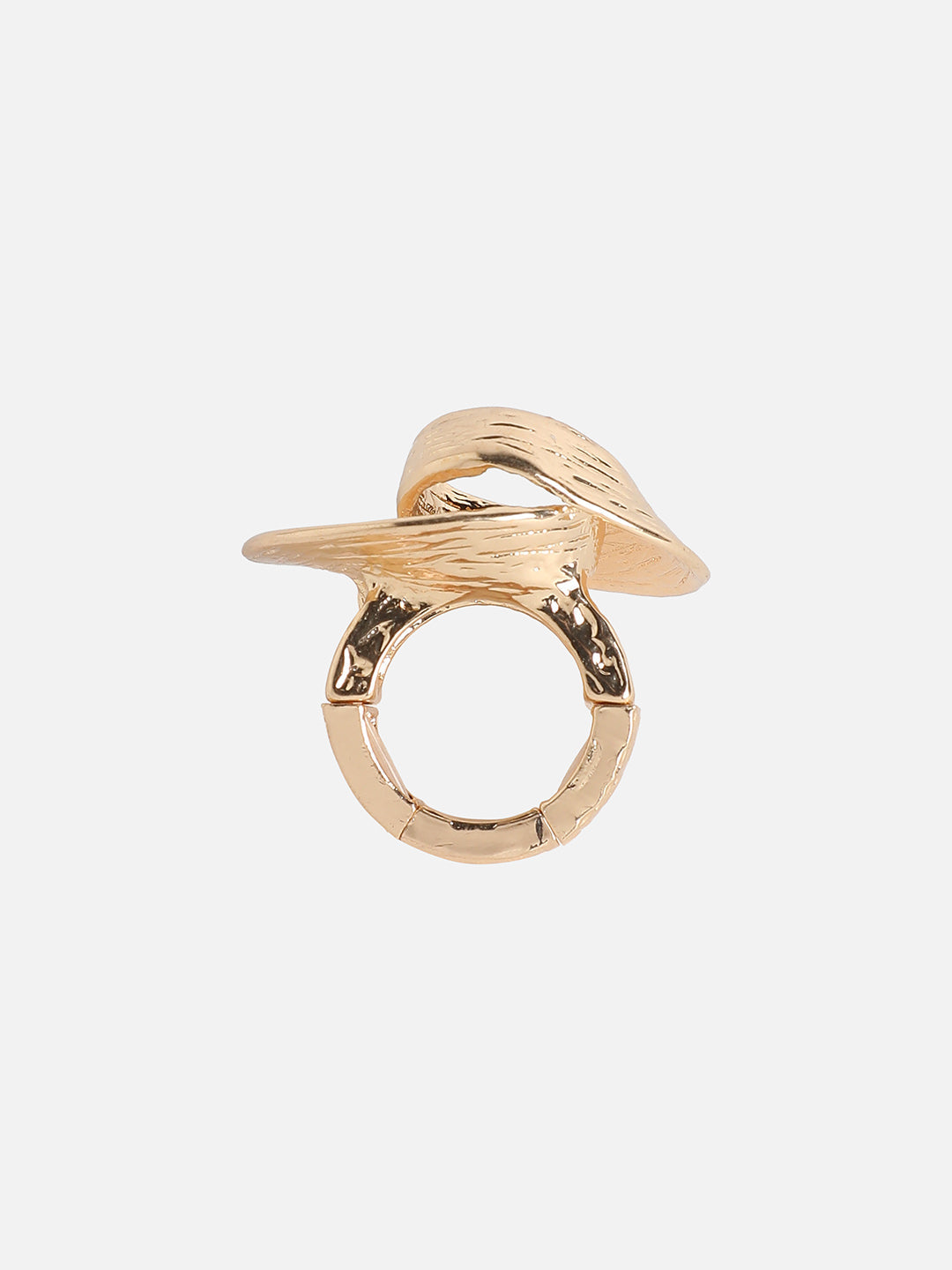Gold-Plated Spiral Cocktail Finger Ring