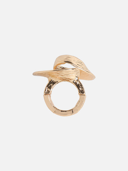 Gold-Plated Spiral Cocktail Finger Ring