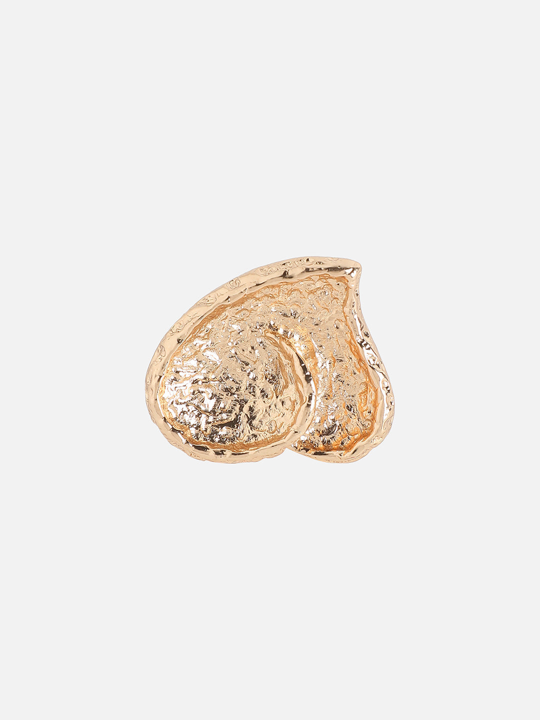 Gold-Plated Dented Heart Cocktail Ring