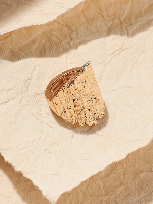 Gold-Plated Cocktail Finger Ring