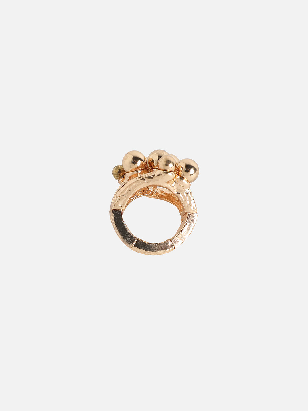 Gold-Plated Cluster Ball Cocktail Finger Ring