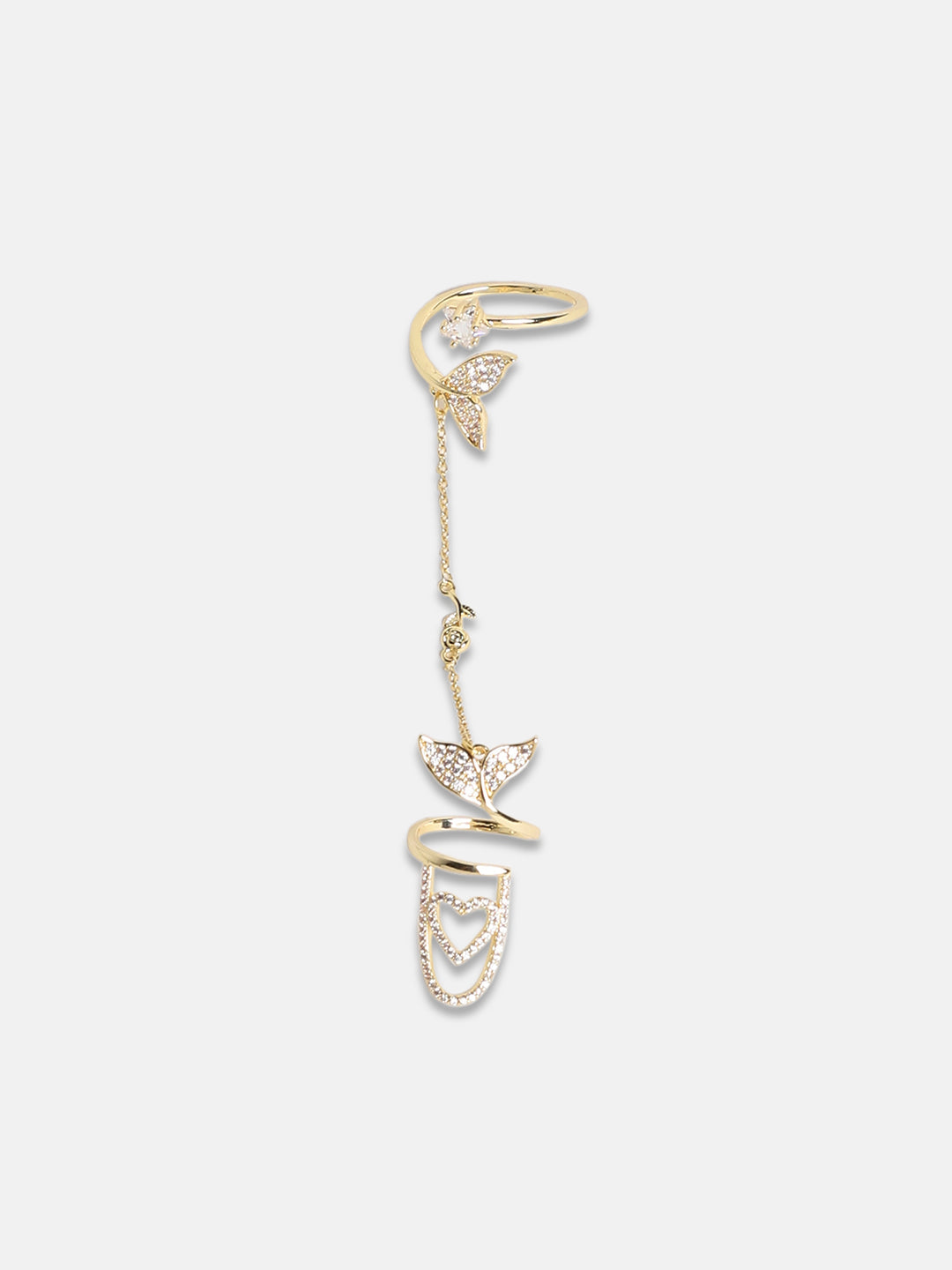Gold Plated Heart Charm Finger Ring