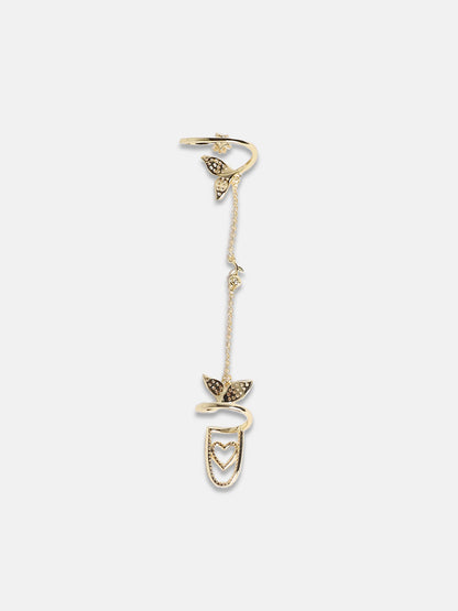 Gold Plated Heart Charm Finger Ring