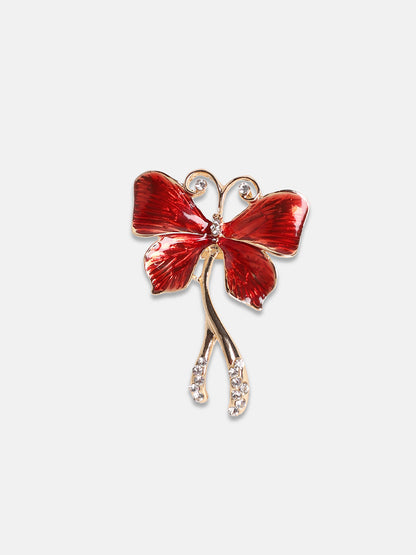 Gold-Plated Stone-Studded Butterfly Adjustable Finger Ring