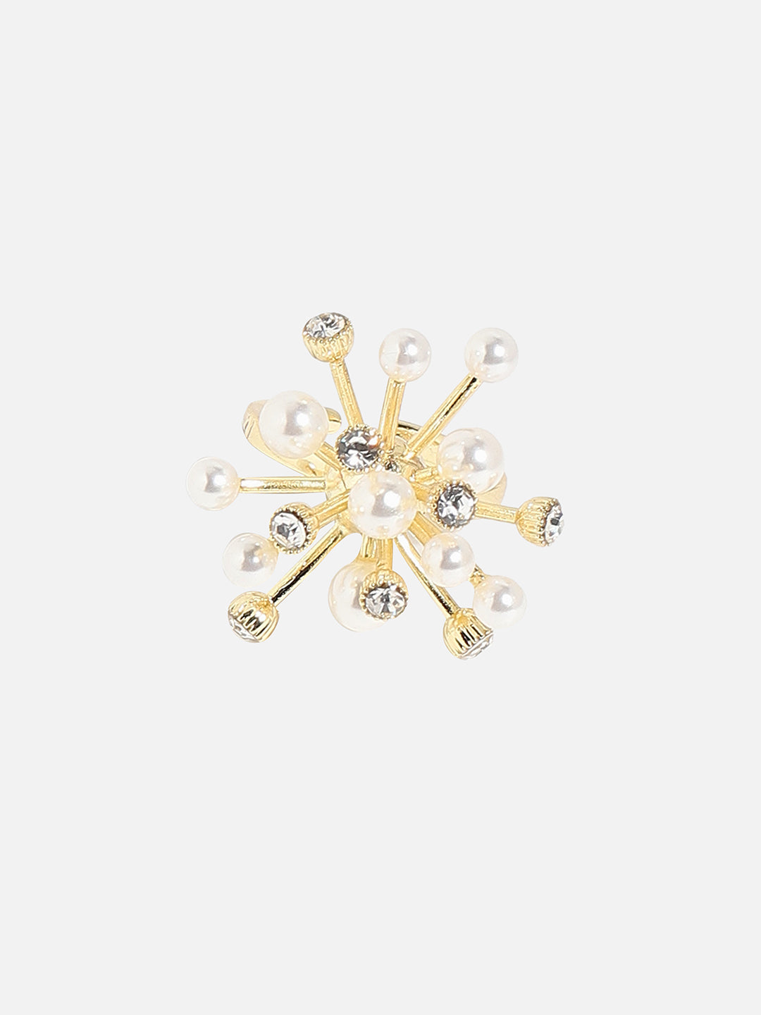 Gold-Plated Beads-Studded Finger Ring