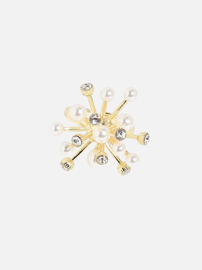 Gold-Plated Beads-Studded Finger Ring