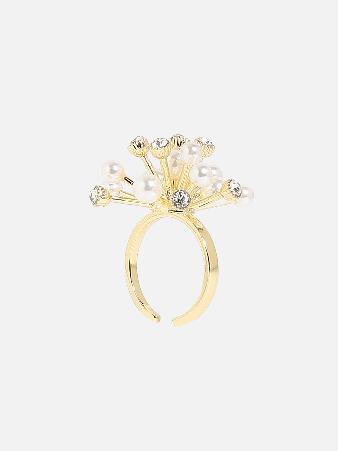Gold-Plated Beads-Studded Finger Ring
