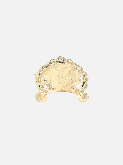 Gold-Plated Bead-Studded Finger Ring
