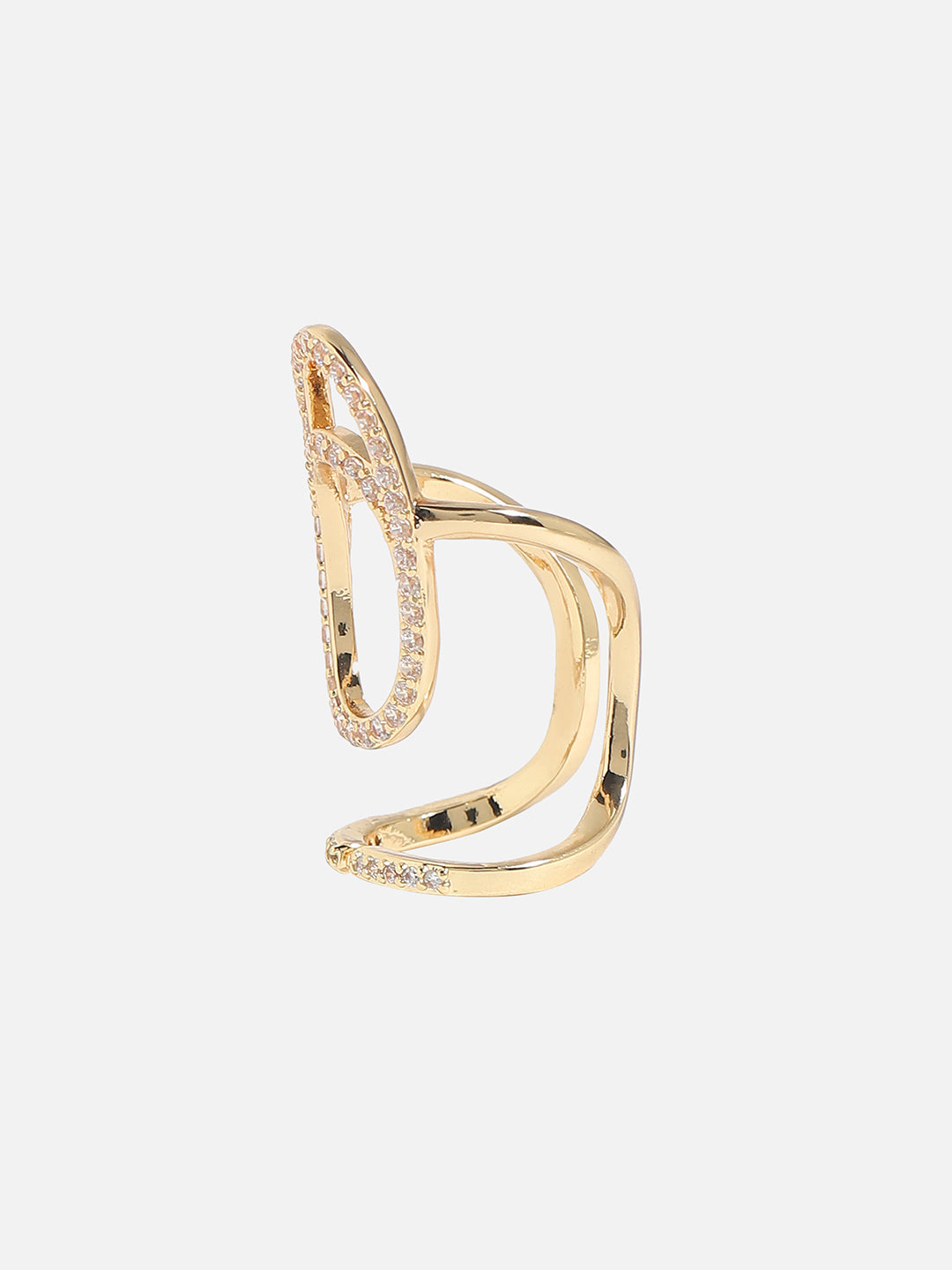 Gold-Plated Stone-Studded Finger Ring