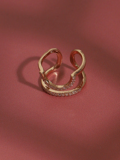 Gold-Plated Stone-Studded Finger Ring