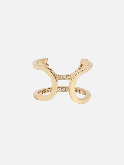 Gold-Plated Stone-Studded Finger Ring