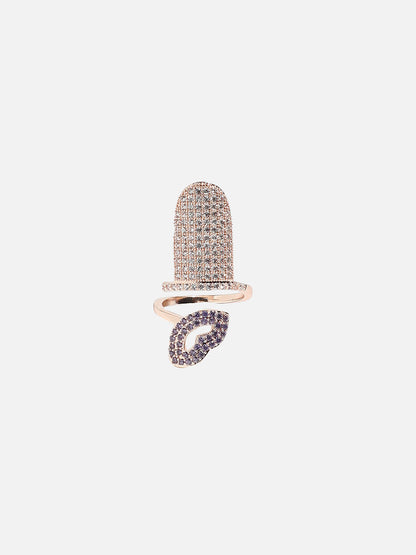 Rose Gold-Plated Party Finger Ring