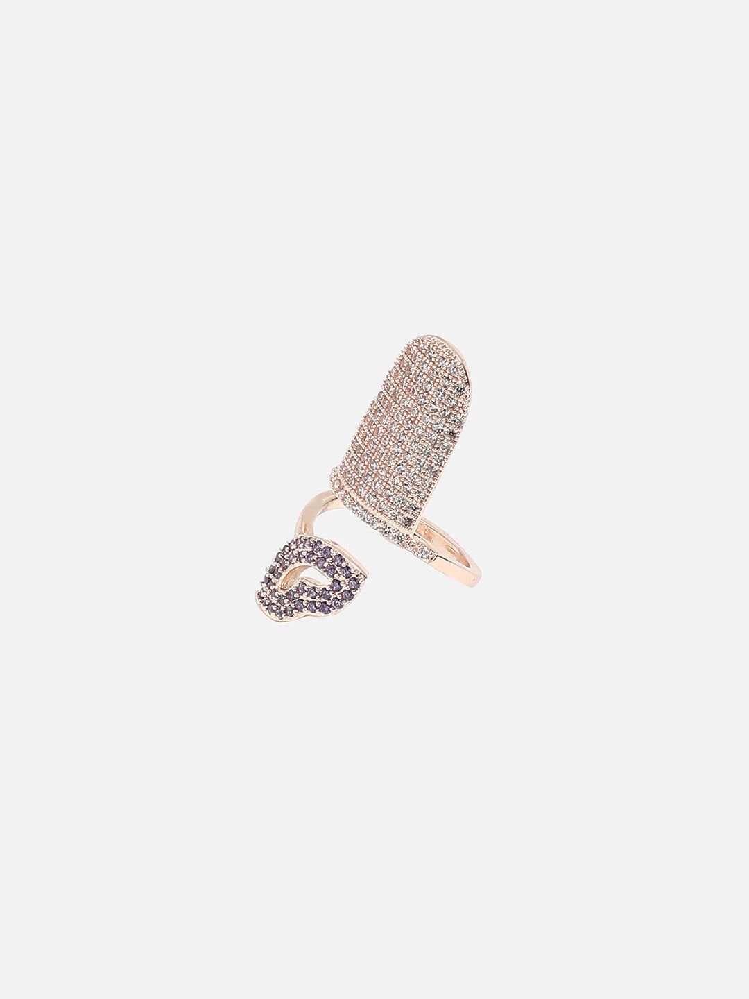 Rose Gold-Plated Party Finger Ring