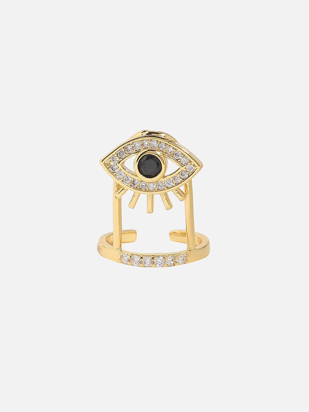 Gold-Plated Stone-Studded Finger Ring