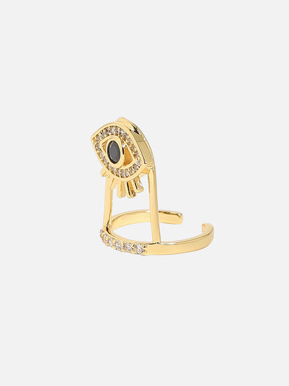 Gold-Plated Stone-Studded Finger Ring