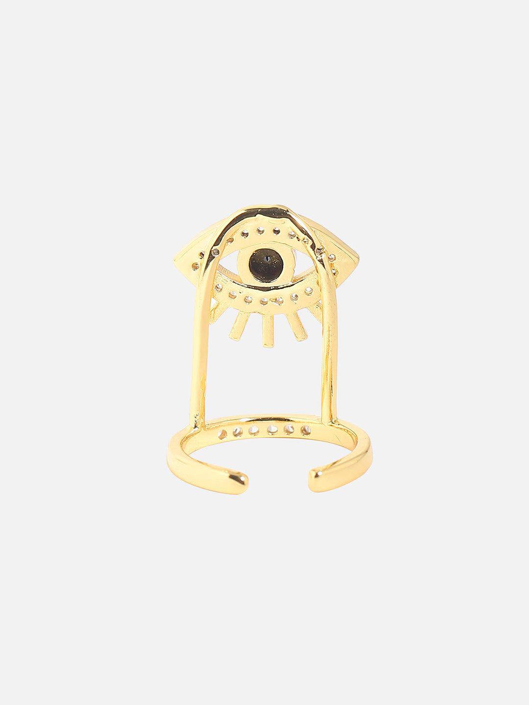 Gold-Plated Stone-Studded Finger Ring