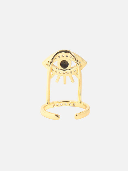 Gold-Plated Stone-Studded Finger Ring
