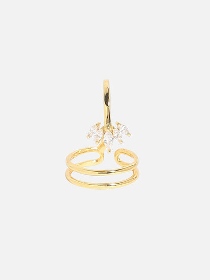 Gold-Plated Stone-Studded Finger Ring
