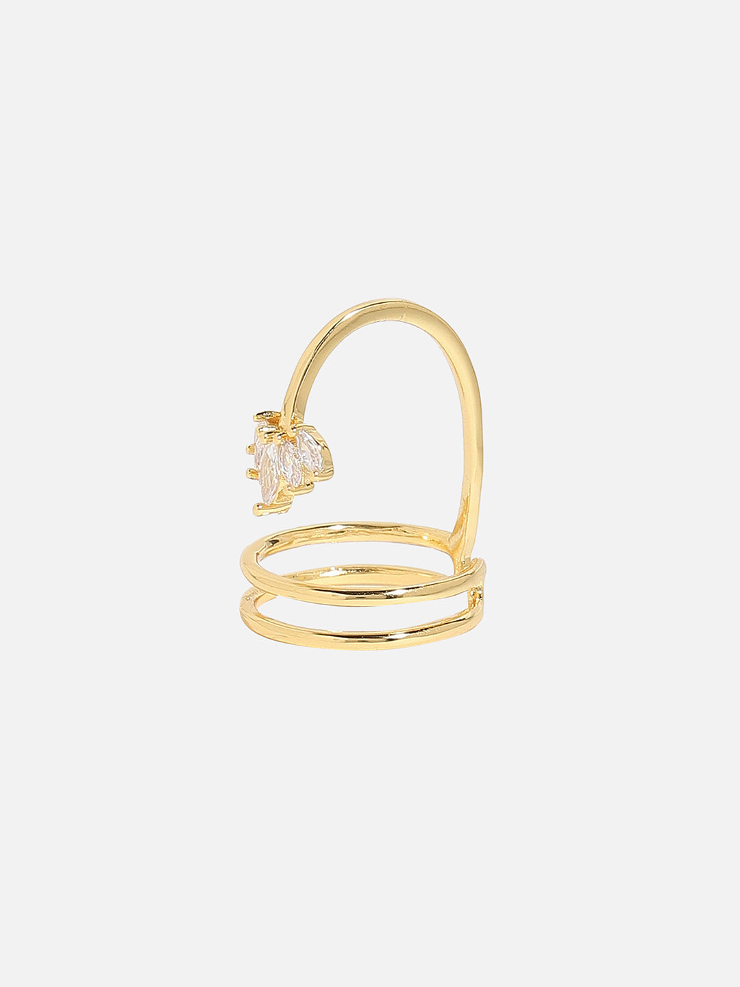 Gold-Plated Stone-Studded Finger Ring