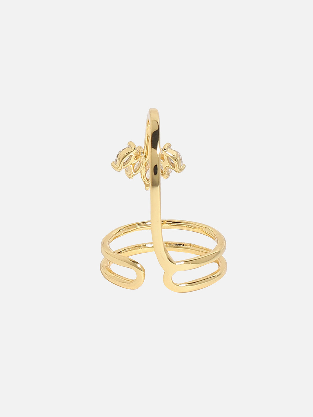 Gold-Plated Stone-Studded Finger Ring