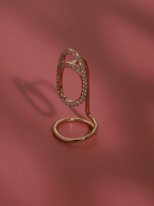 Gold-Plated Adjustable Nail Finger Ring