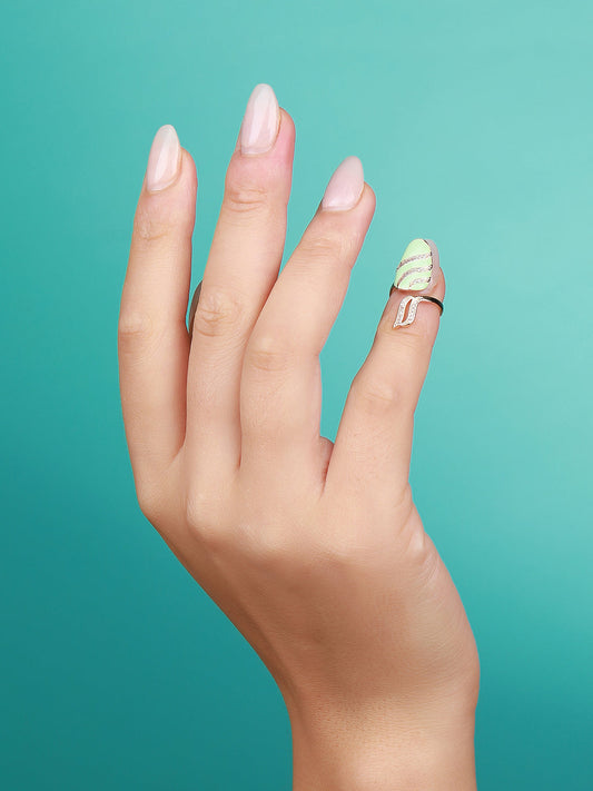 Gold-Plated Stone-Studded Finger Ring