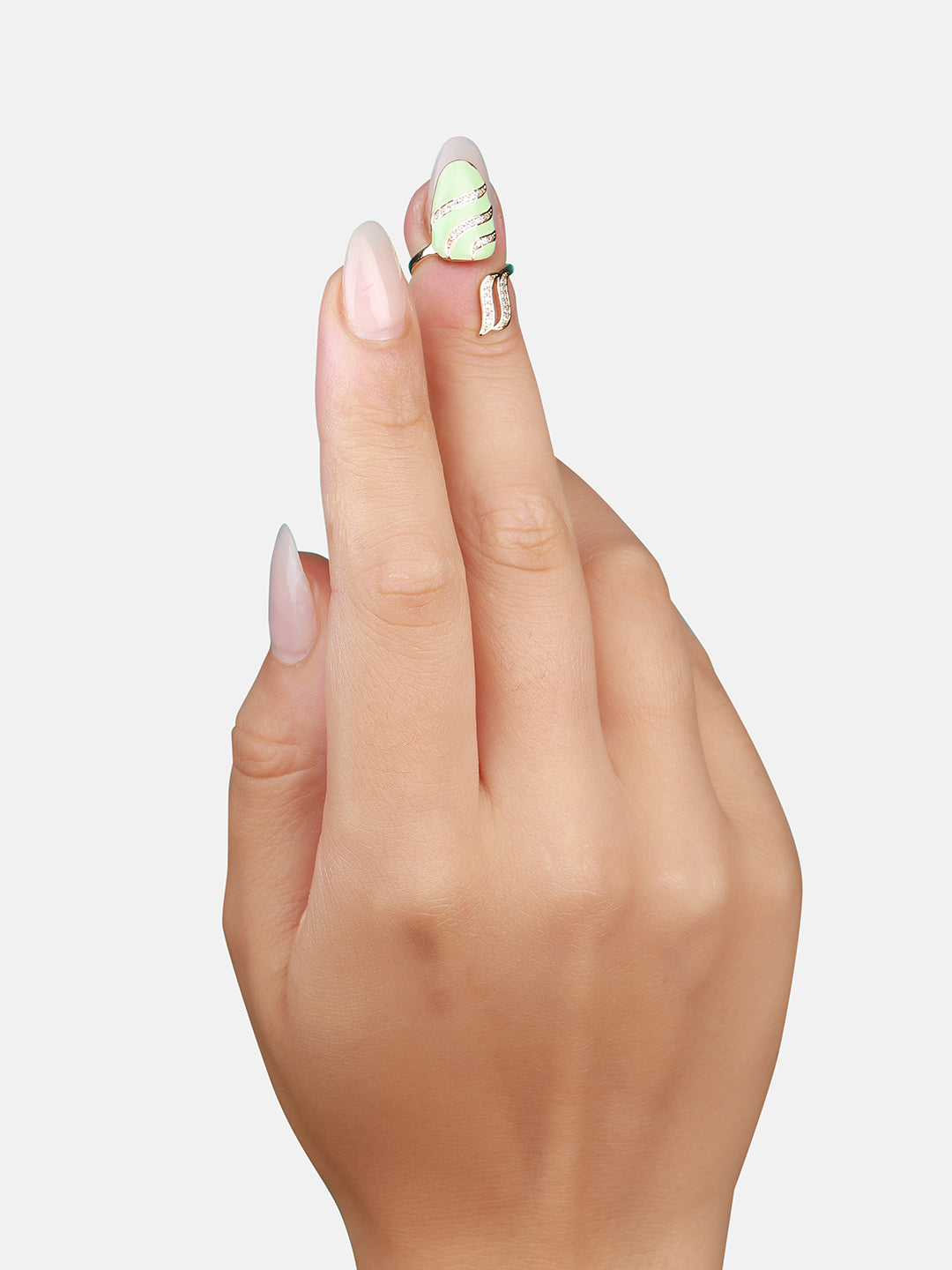 Gold-Plated Stone-Studded Finger Ring