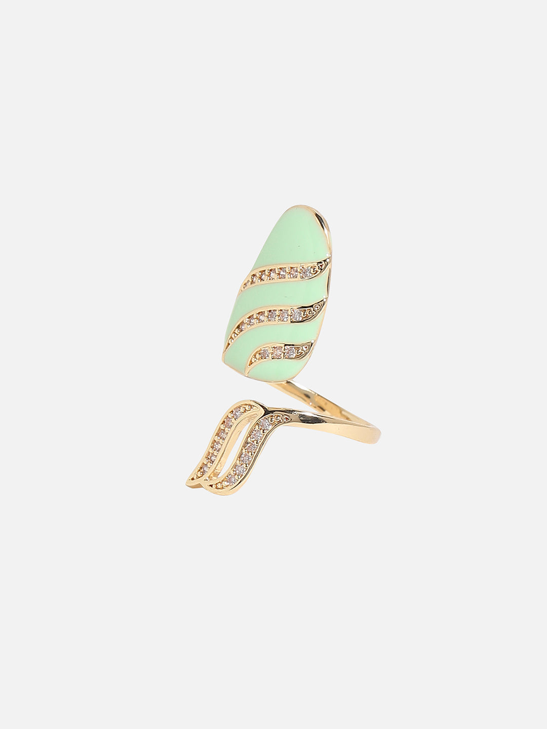 Gold-Plated Stone-Studded Finger Ring