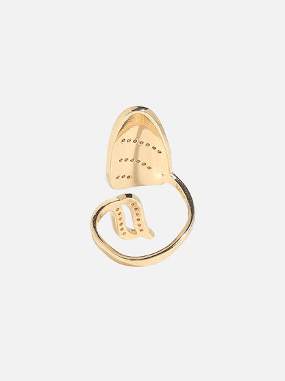Gold-Plated Stone-Studded Finger Ring