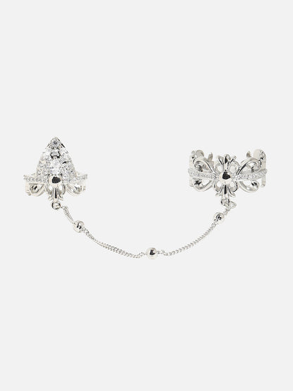 Silver-Plated Chain Linked Finger Ring