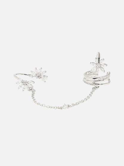 Silver-Plated Stone-Studded Finger Ring