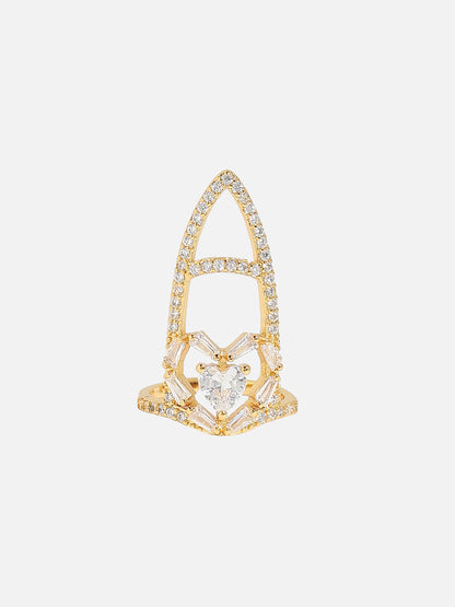 Gold-Plated Stone-Studded Finger Ring