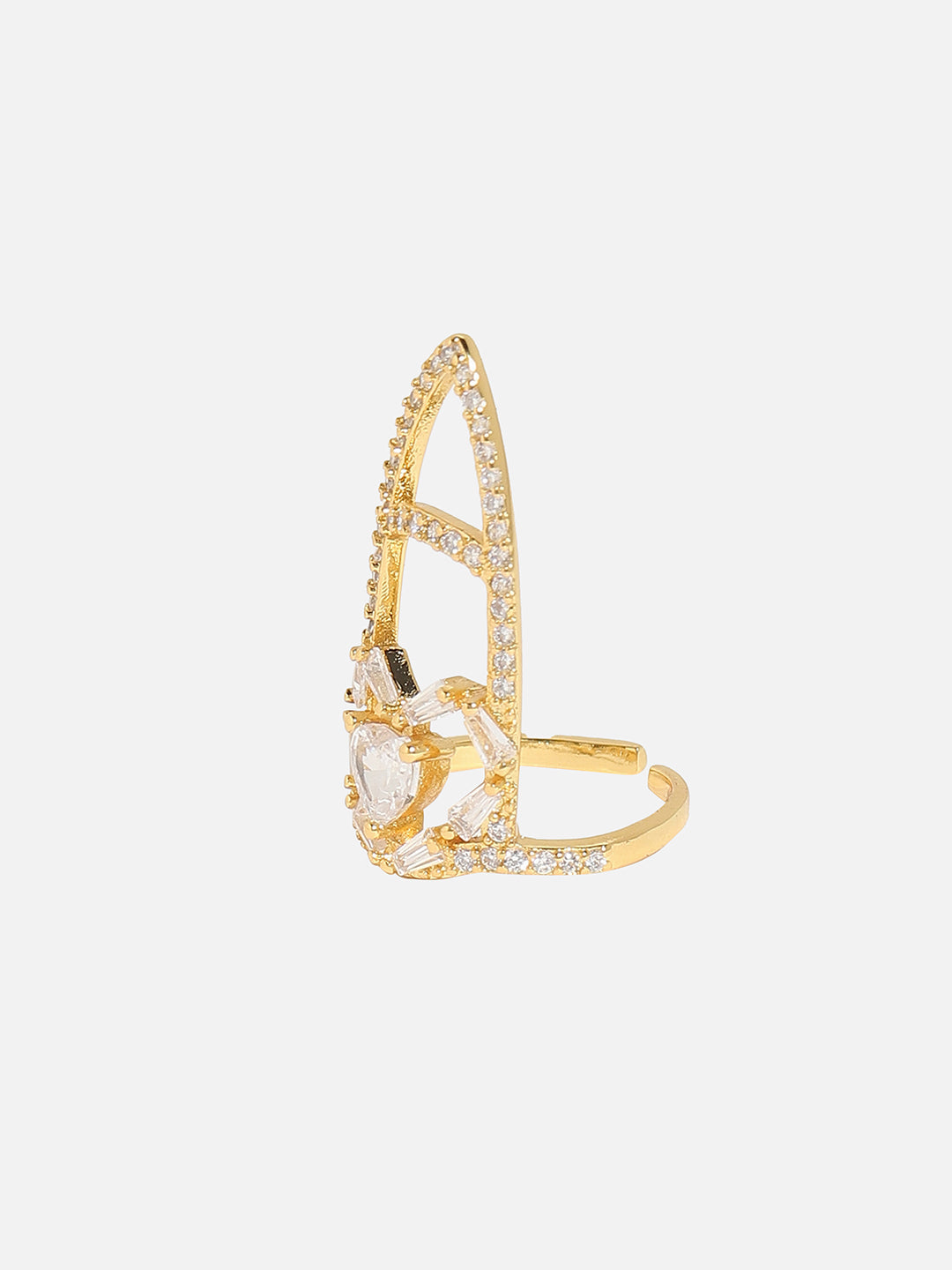 Gold-Plated Stone-Studded Finger Ring