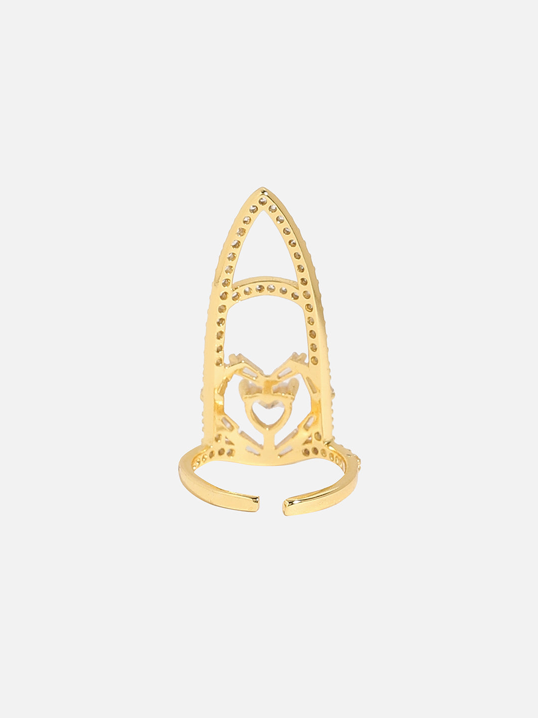 Gold-Plated Stone-Studded Finger Ring