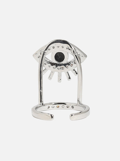 Silver-Plated Stone Studded Nail Rings