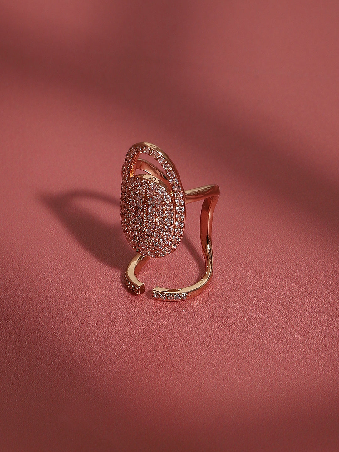 Gold-Plated Stone-Studded Finger Ring