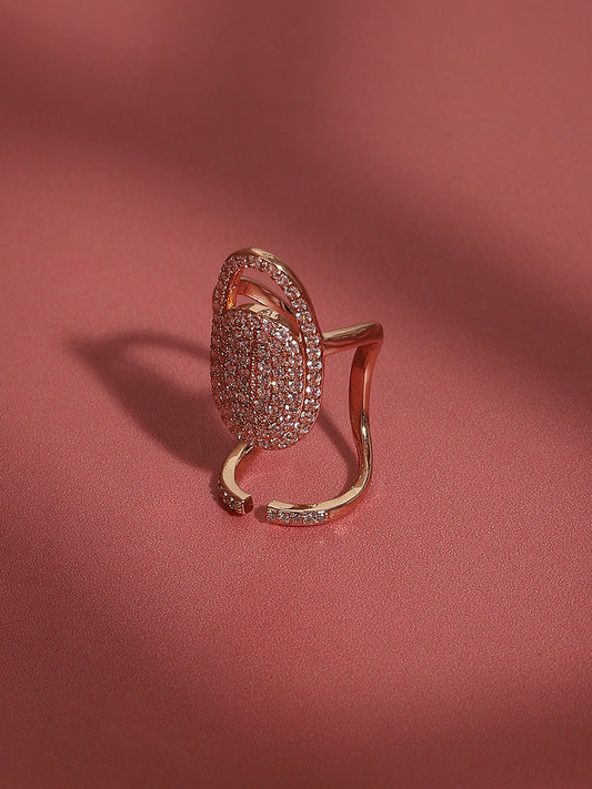 Gold-Plated Stone-Studded Finger Ring