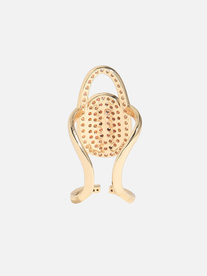 Gold-Plated Stone-Studded Finger Ring
