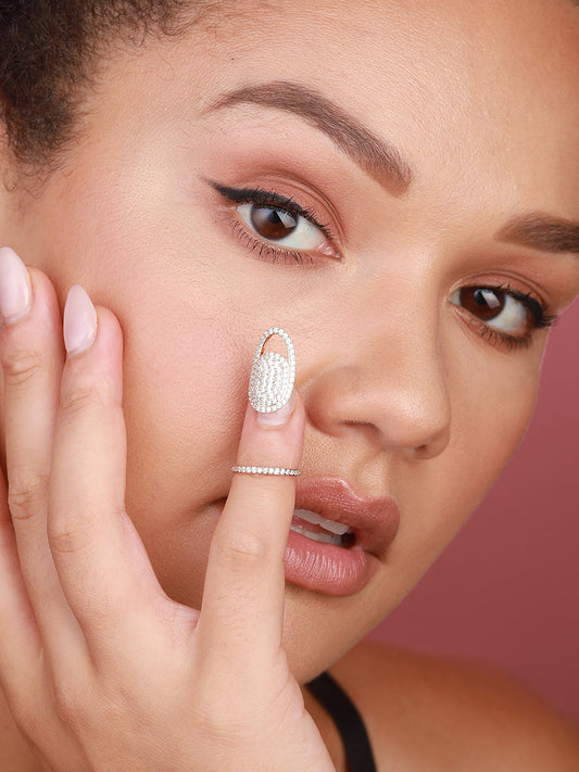 Gold-Plated Stone-Studded Finger Ring