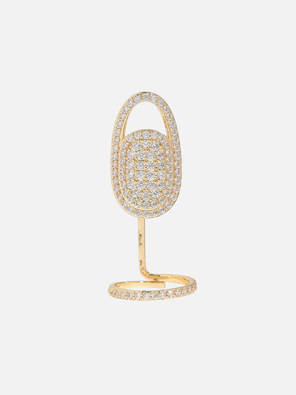 Gold-Plated Stone-Studded Finger Ring