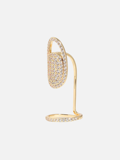 Gold-Plated Stone-Studded Finger Ring