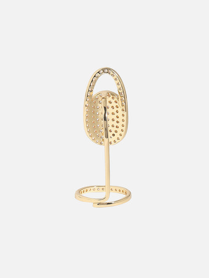 Gold-Plated Stone-Studded Finger Ring