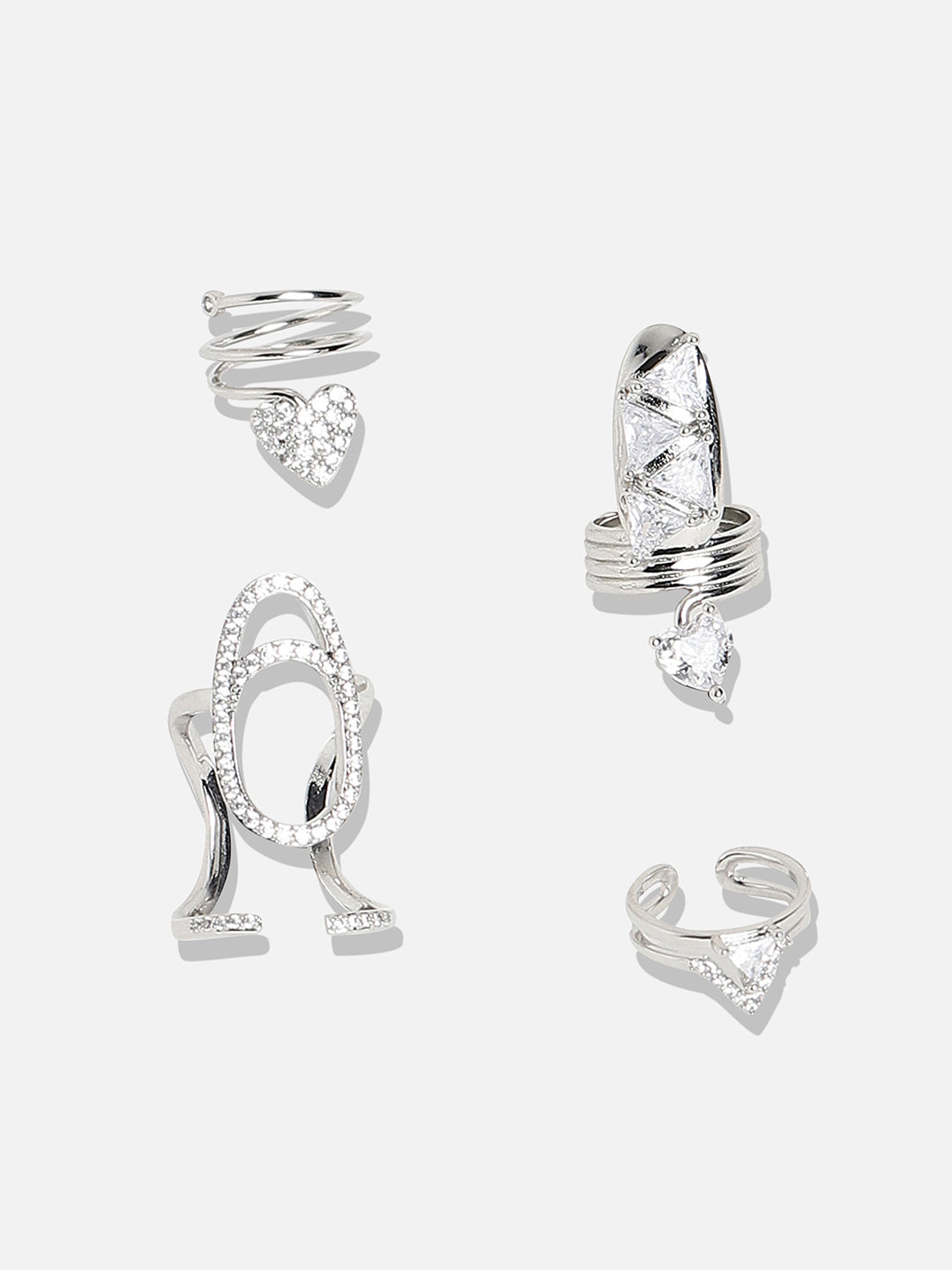 Gold-Plated Stone-Studded Nail Ring