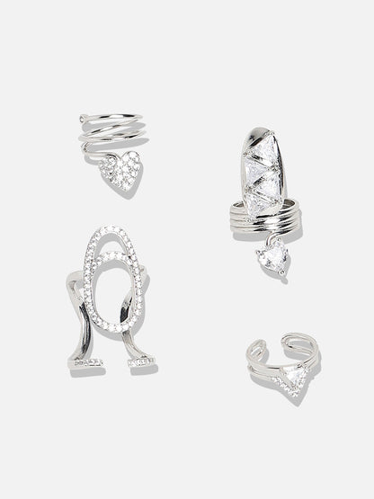 Gold-Plated Stone-Studded Nail Ring