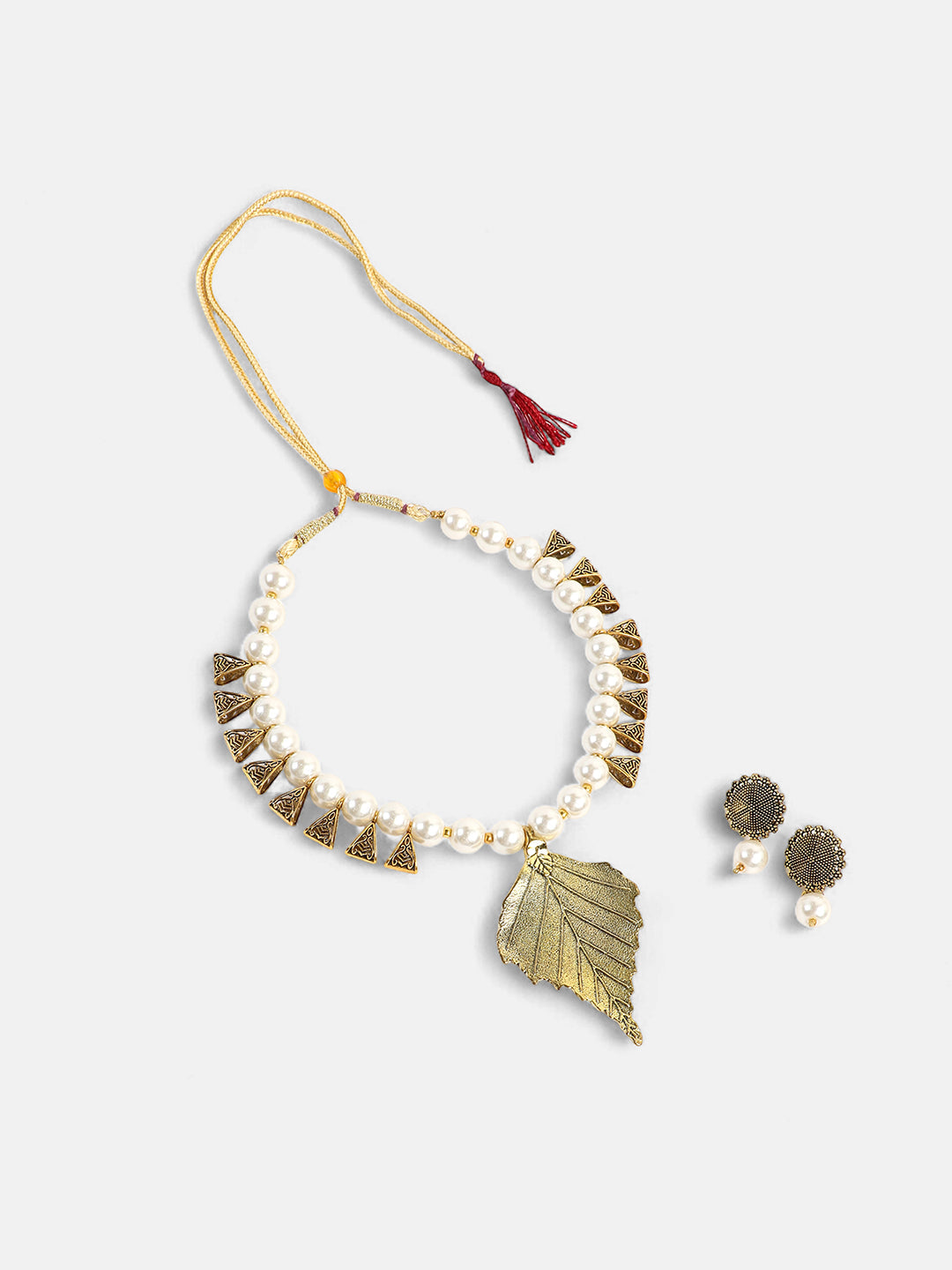 The Kasika Jewellery Set - Antique Gold-SOHNCK1045