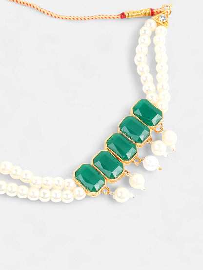 The Sama Jewellery Set - Emerald Green-SOHNCK1053