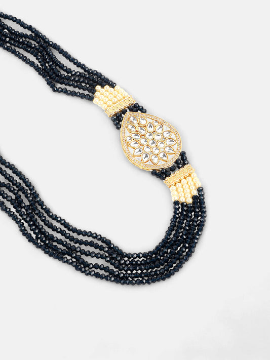 The Aya Jewellery Set - Navy Blue-SOHNCK1113